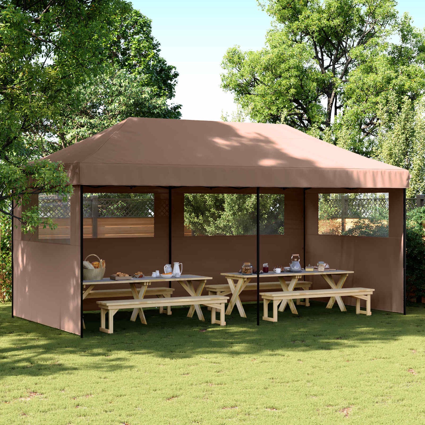 Party Tent 292 x 580 x 315 cm Brun Oxford stof