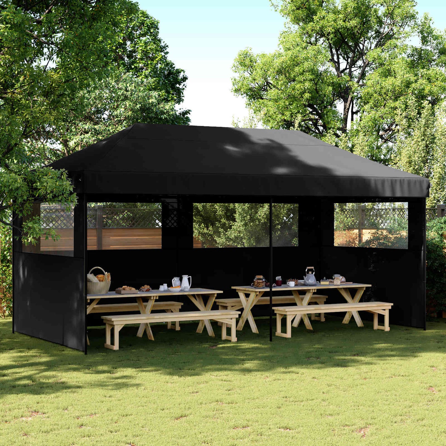 Party Tent 292 x 580 x 315 cm Sort Oxford stof