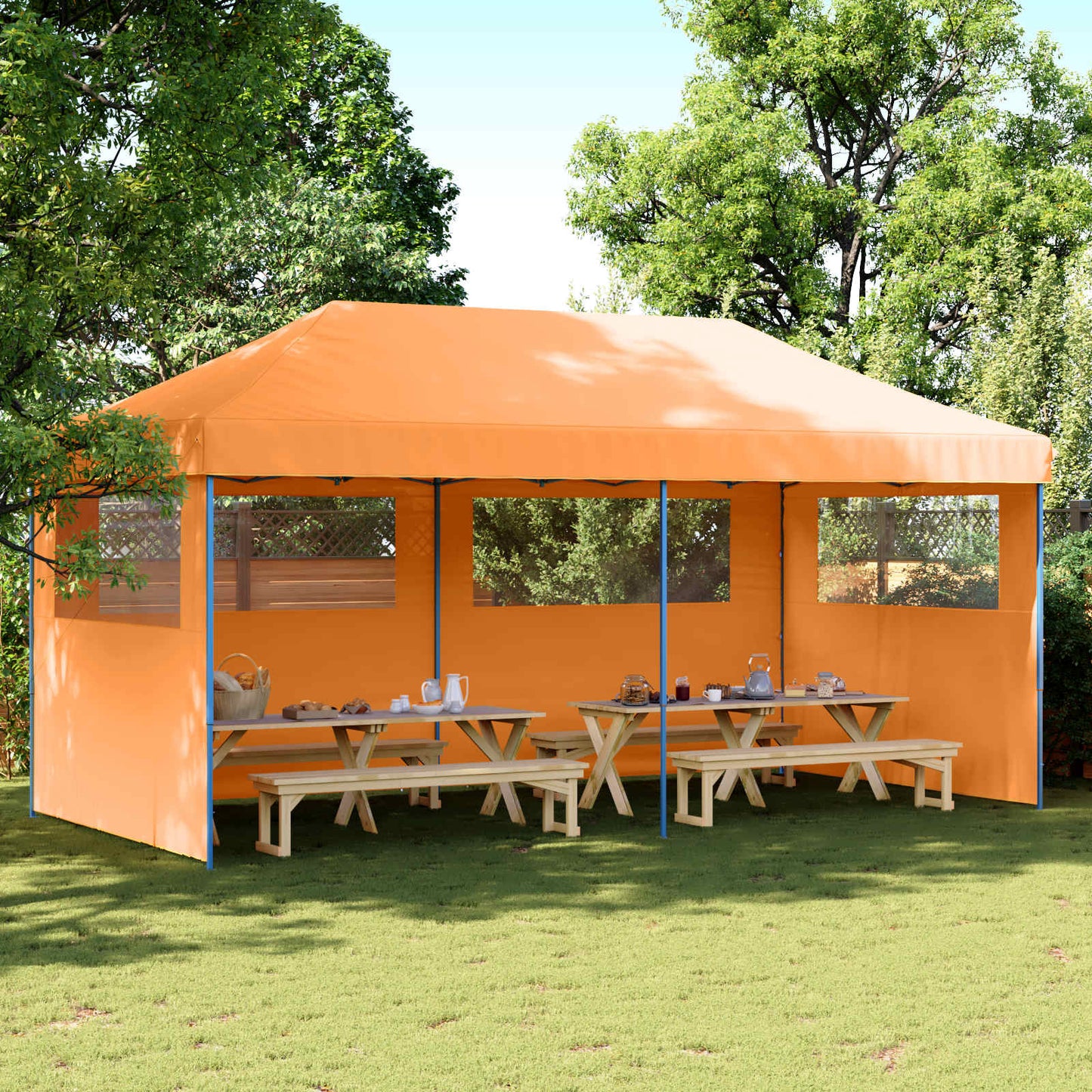 Party Tent 292 x 580 x 315 cm Orange Oxford stof