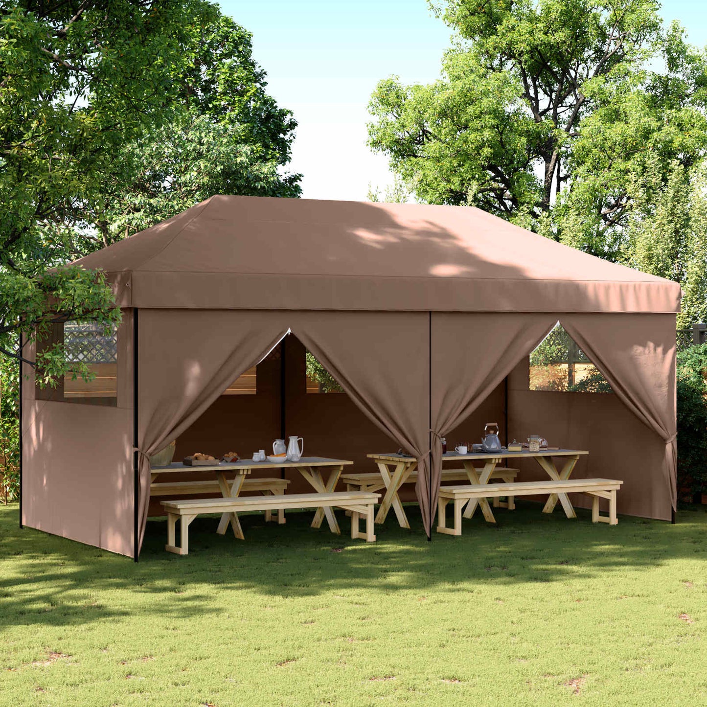 Party Tent Brun 292 x 580 x 315 cm Oxford stof