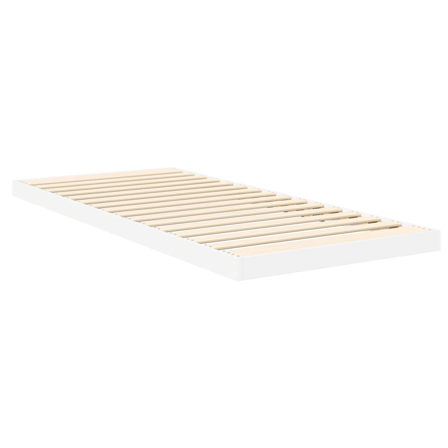 Gulv seng ramme Hvid 75 x 190 cm Konstrueret træ