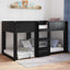 Gulv seng ramme Sort eg 75 x 190 cm Konstrueret træ