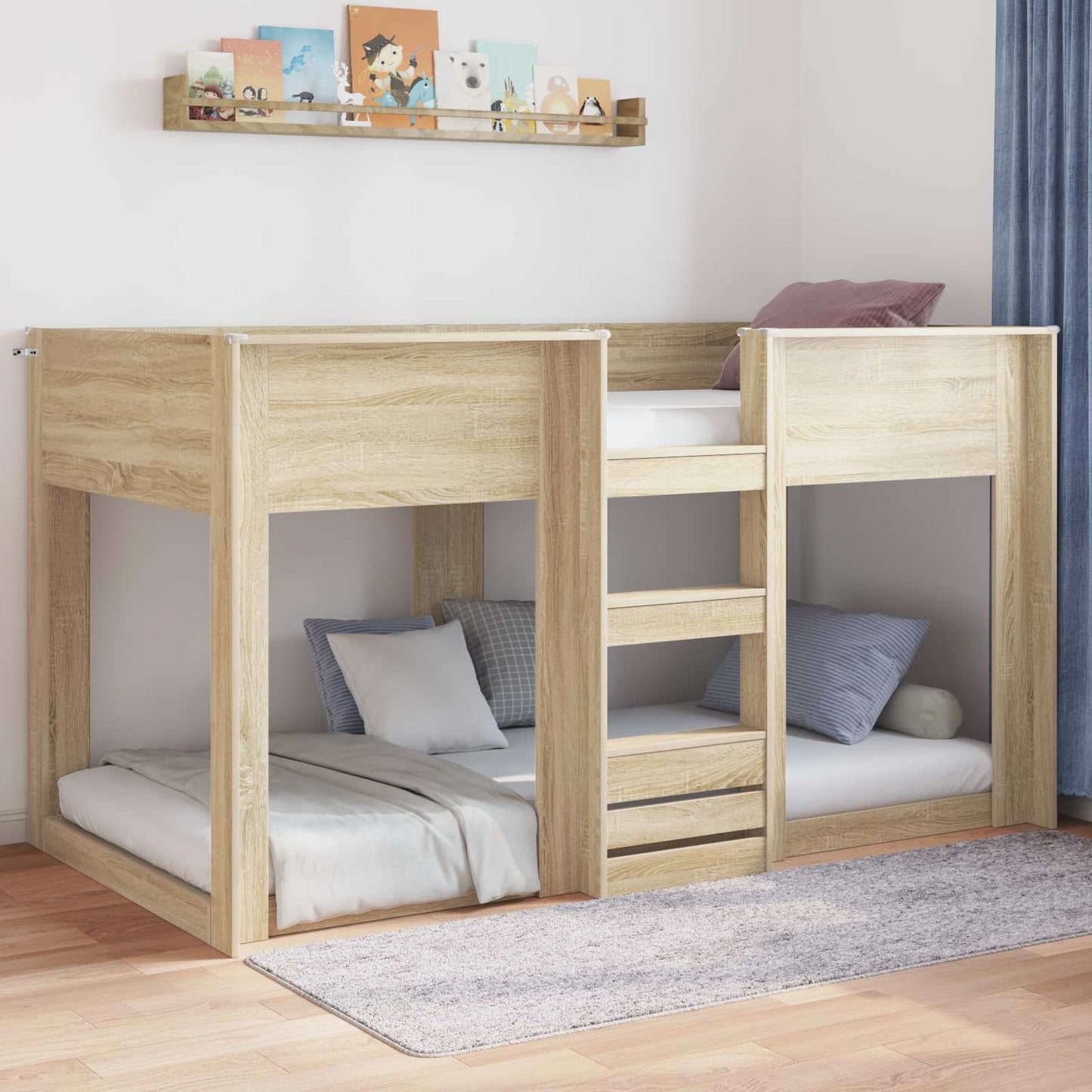 Gulv seng ramme Sonoma 75 x 190 cm Konstrueret træ