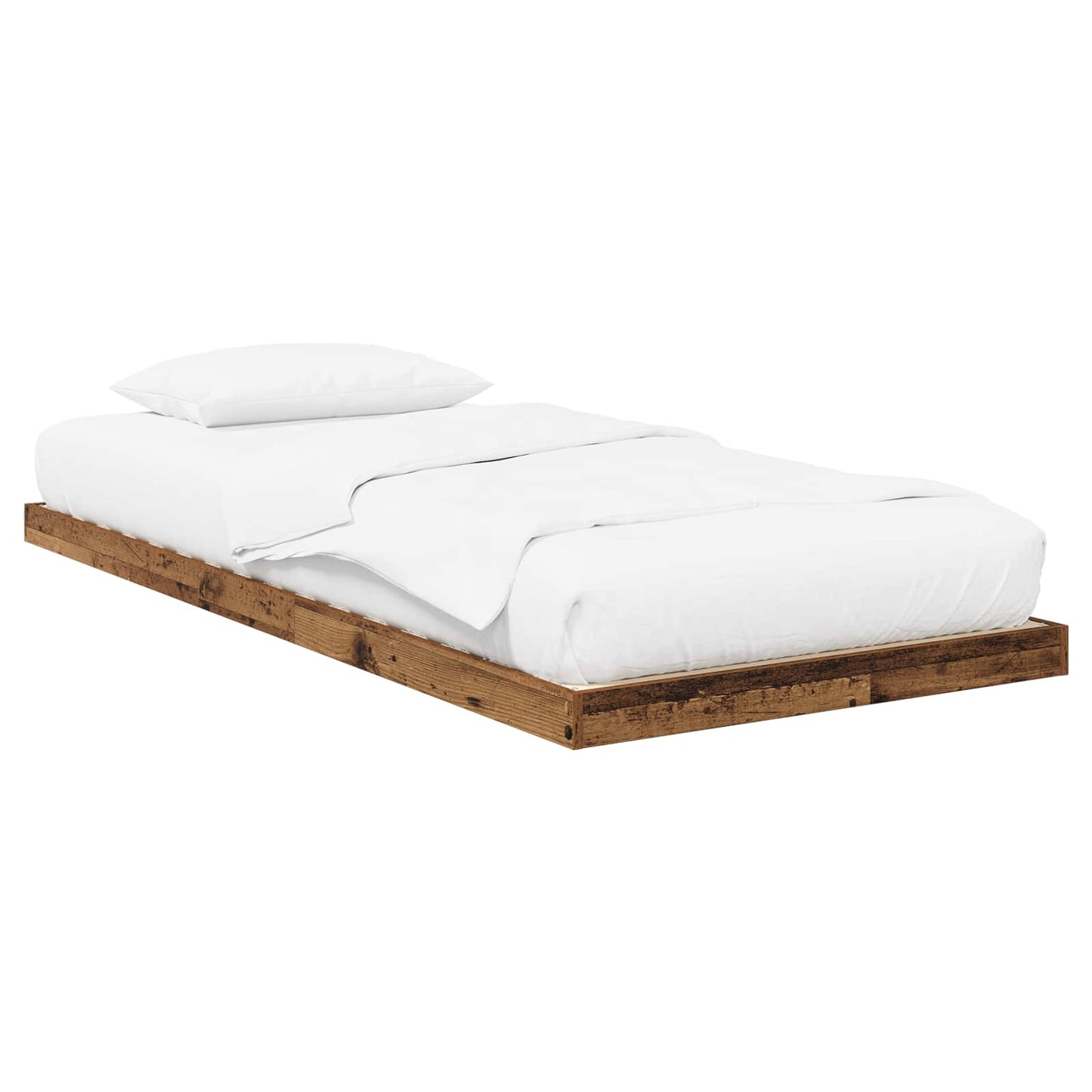 Gulv seng ramme Gammelt træ 90 x 190 cm Konstrueret træ