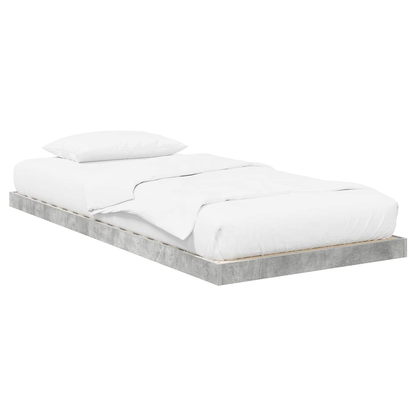 Gulv seng ramme Beton Grå 100 x 200 cm Konstrueret træ