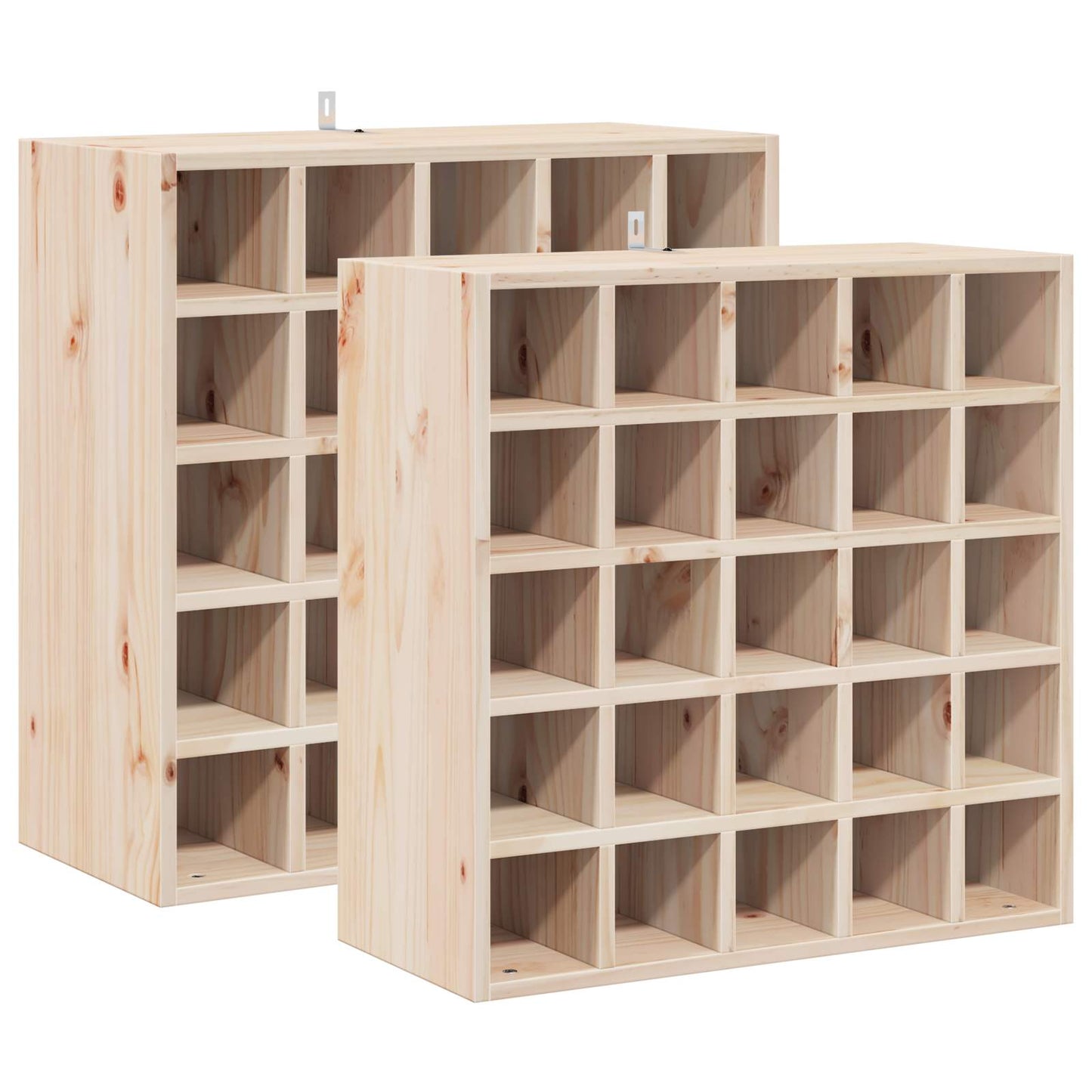 Vinfad 2 pcs Naturfarvet 56 x 25 x 56 cm Massiv fyrretræ