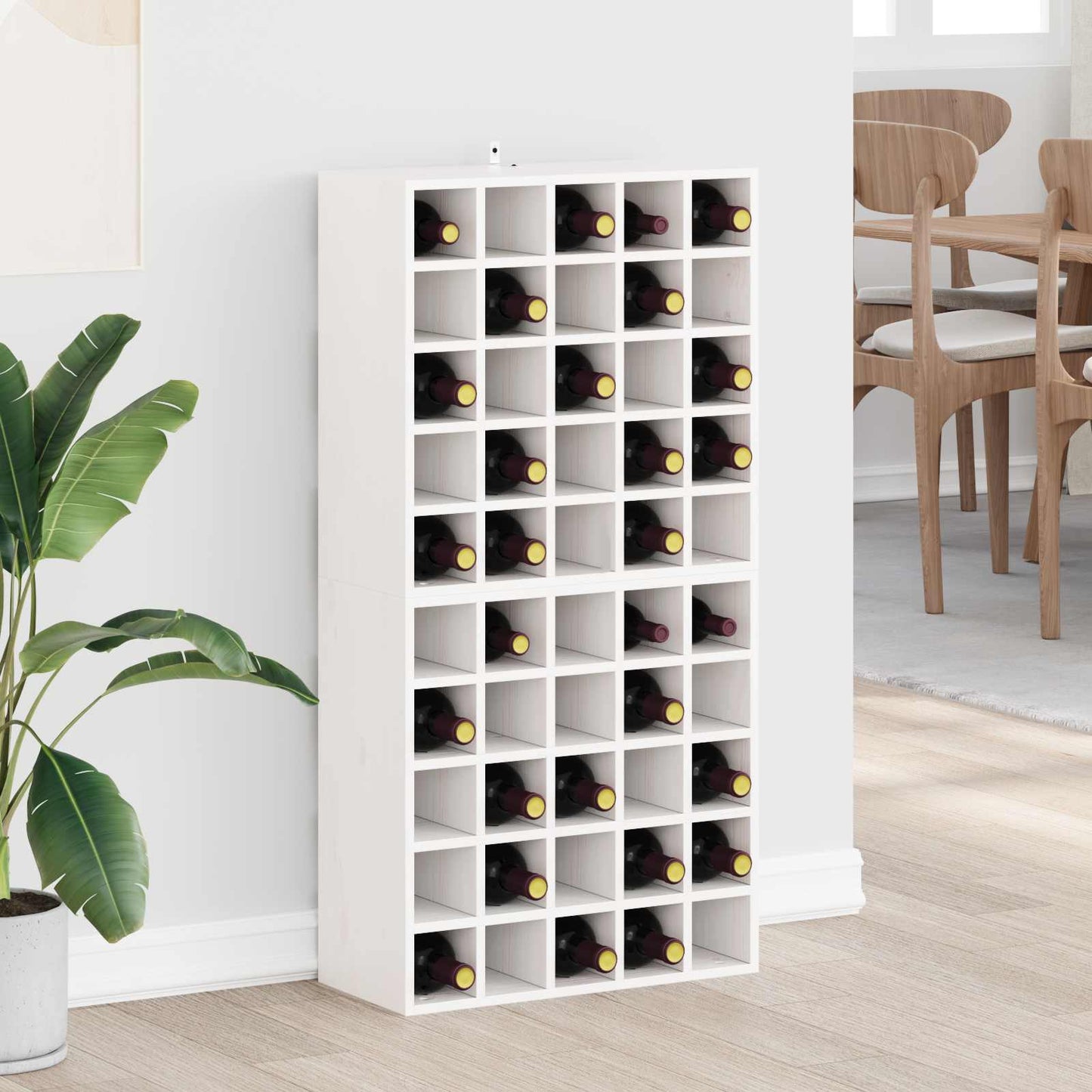 Vinfad 2 pcs Hvid 56 x 25 x 56 cm Massiv fyrretræ