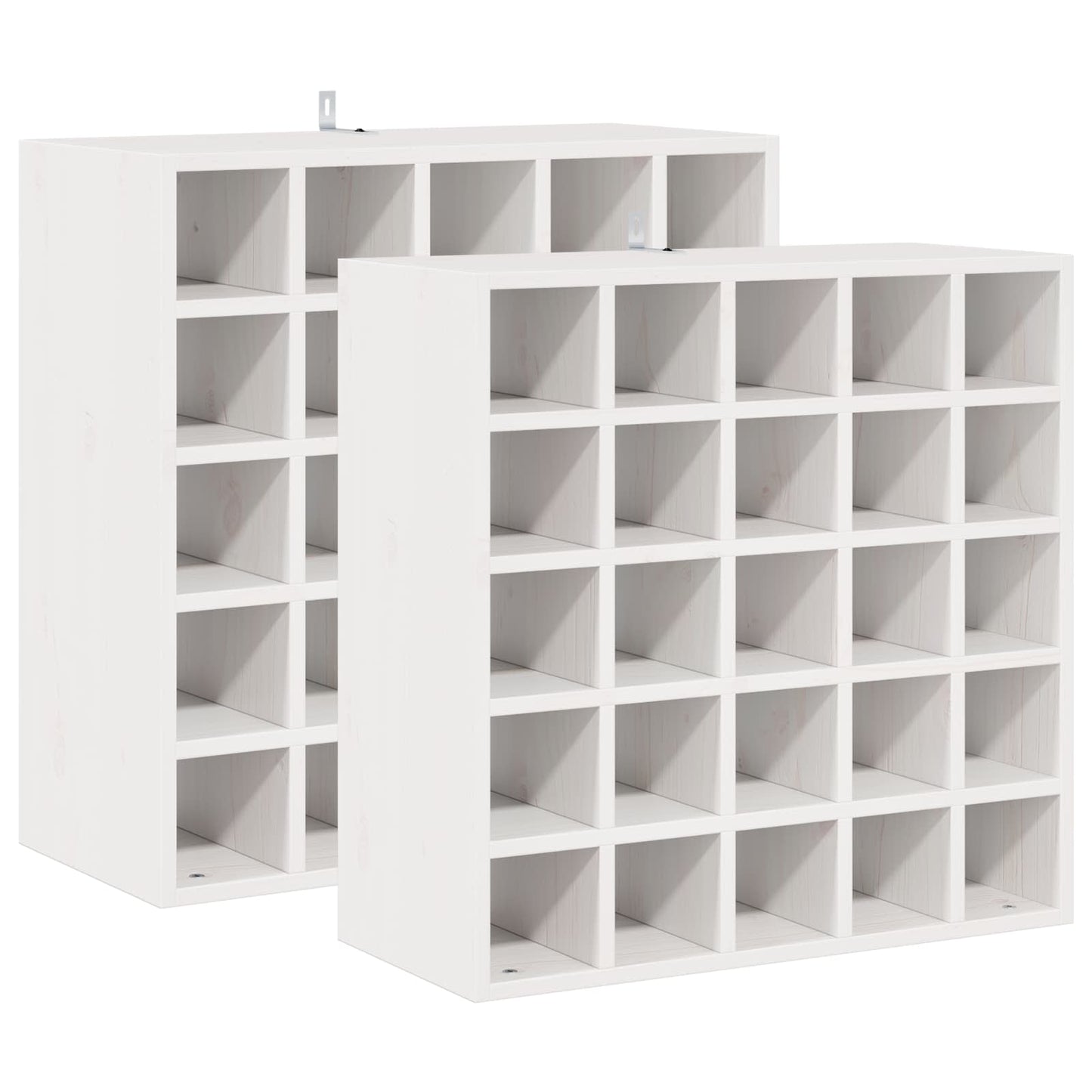 Vinfad 2 pcs Hvid 56 x 25 x 56 cm Massiv fyrretræ