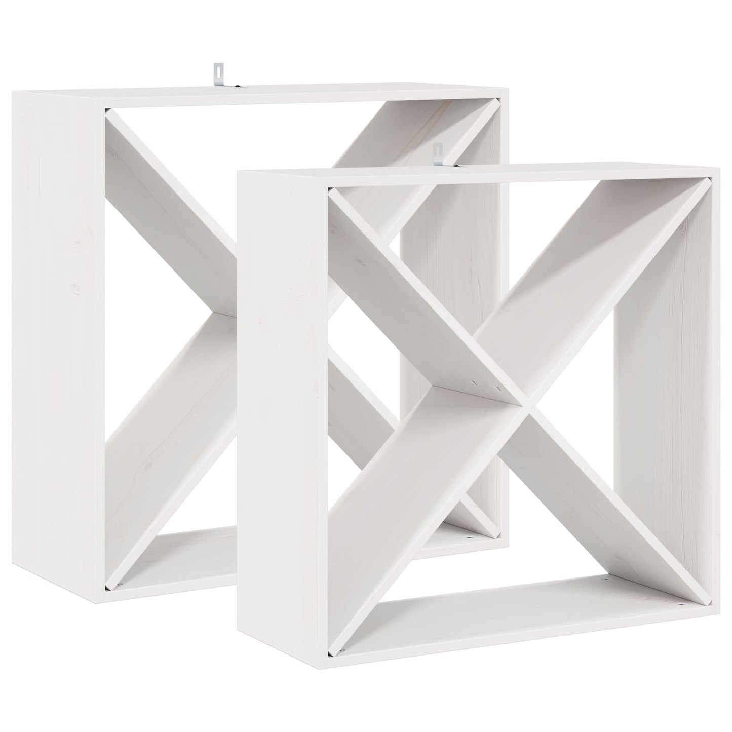 Vinfad 2 pcs Hvid 62 x 25 x 62 cm Massiv fyrretræ