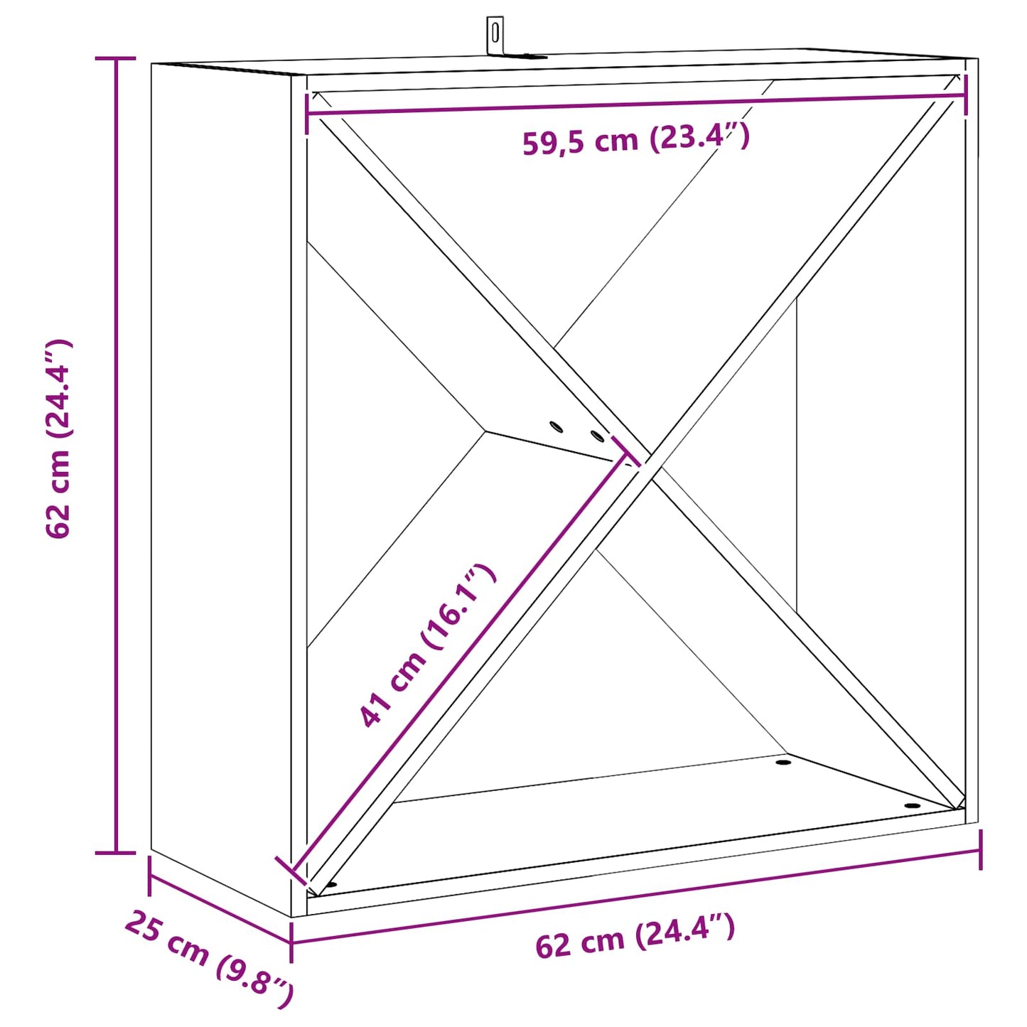 Vinfad 4 pcs Naturfarvet 62 x 25 x 62 cm Massiv fyrretræ