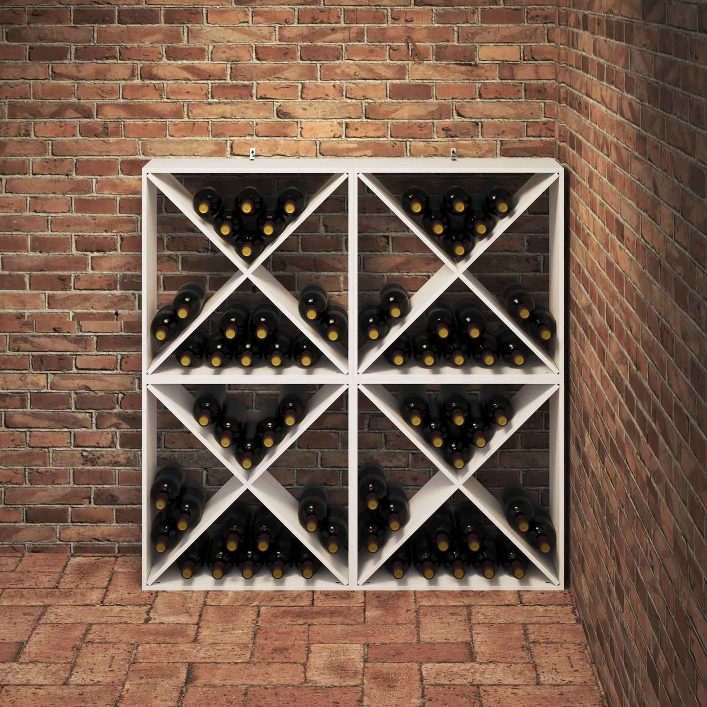 Vinfad 4 pcs Hvid 62 x 25 x 62 cm Massiv fyrretræ