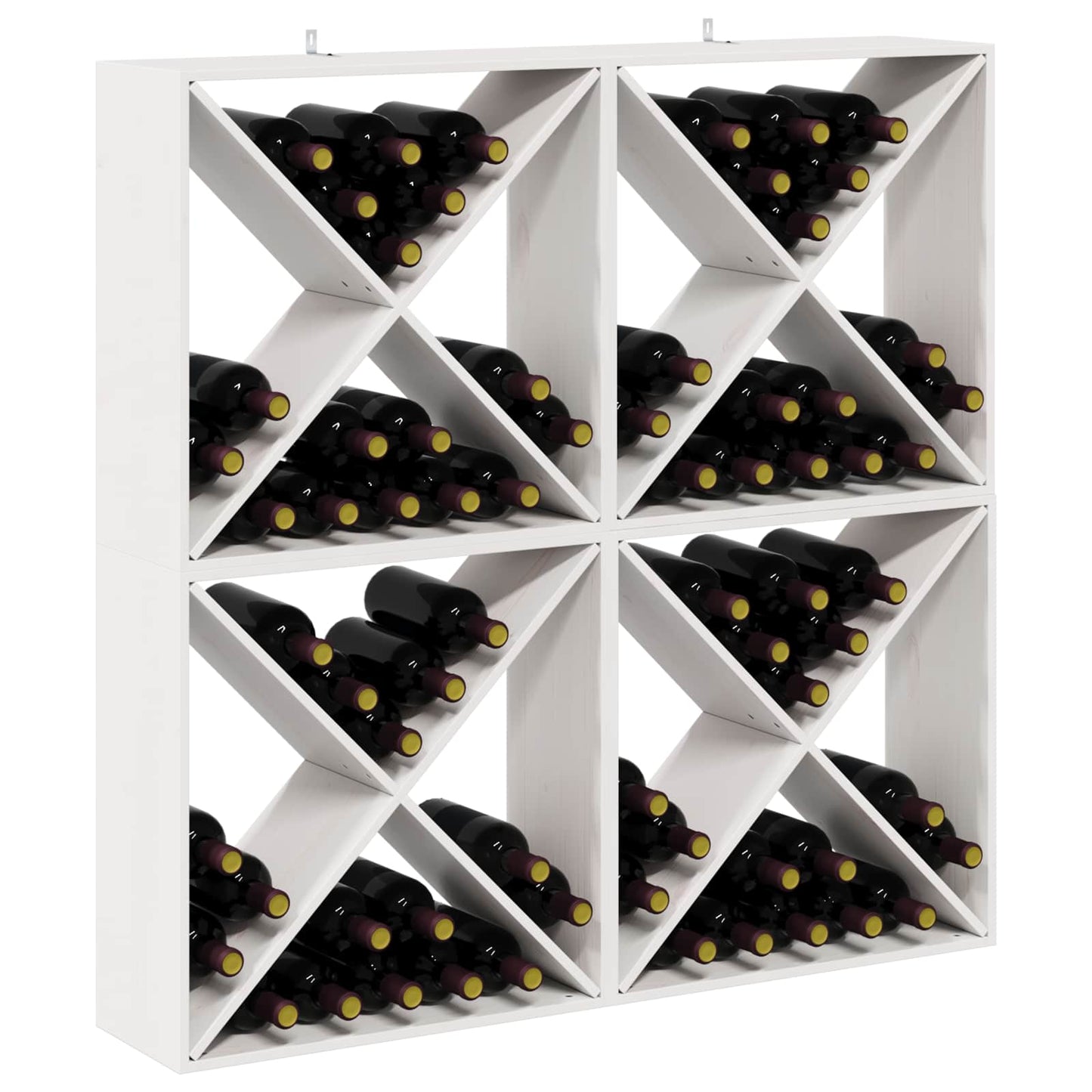 Vinfad 4 pcs Hvid 62 x 25 x 62 cm Massiv fyrretræ