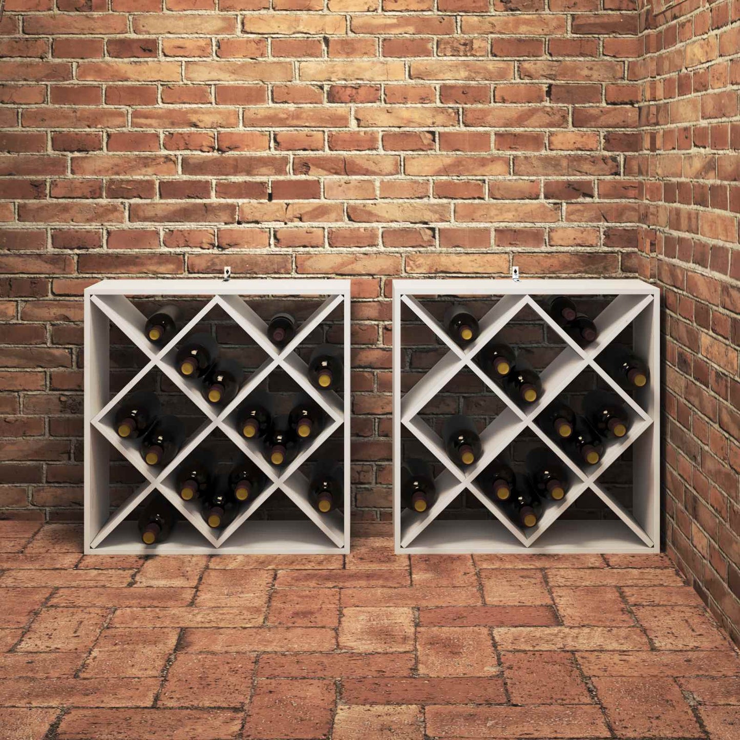 Vinfad 2 pcs Hvid 62 x 25 x 62 cm Massiv fyrretræ