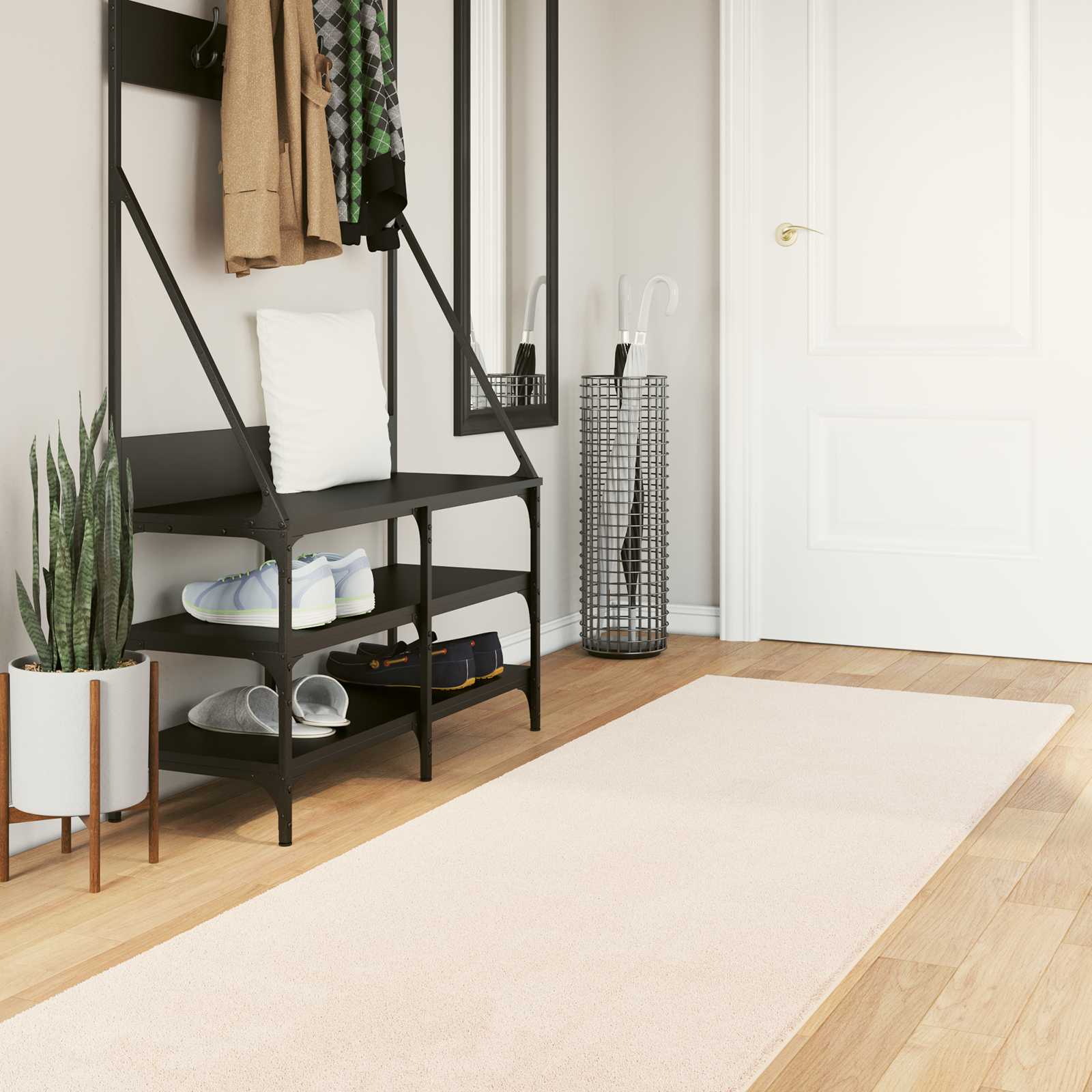 Medium luv blød og vaskbar tæppe HUARTE Beige 80 x 300 cm billede