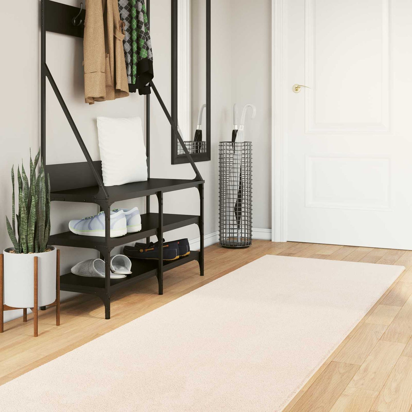 Medium luv blød og vaskbar tæppe HUARTE Beige 80 x 400 cm