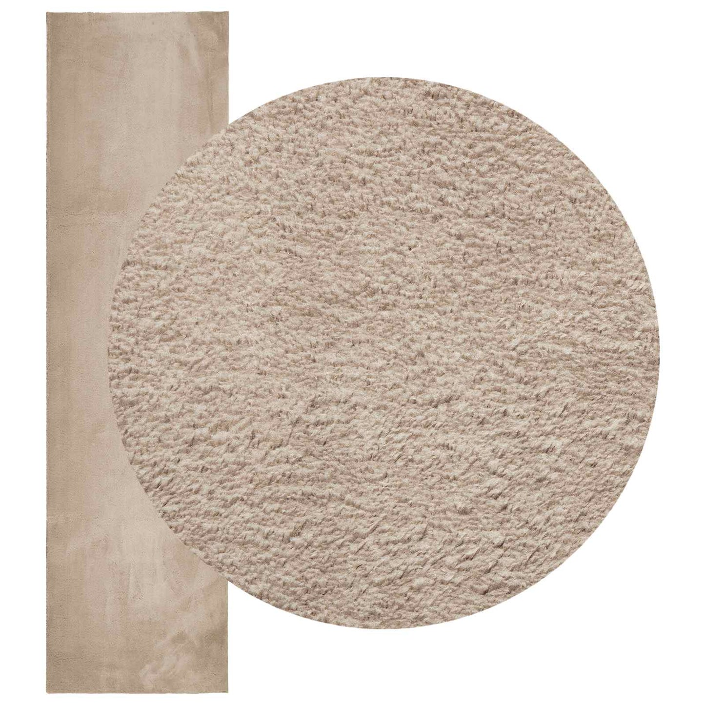 Medium luv blød og vaskbar tæppe HUARTE Sandfarvet 80 x 750 cm