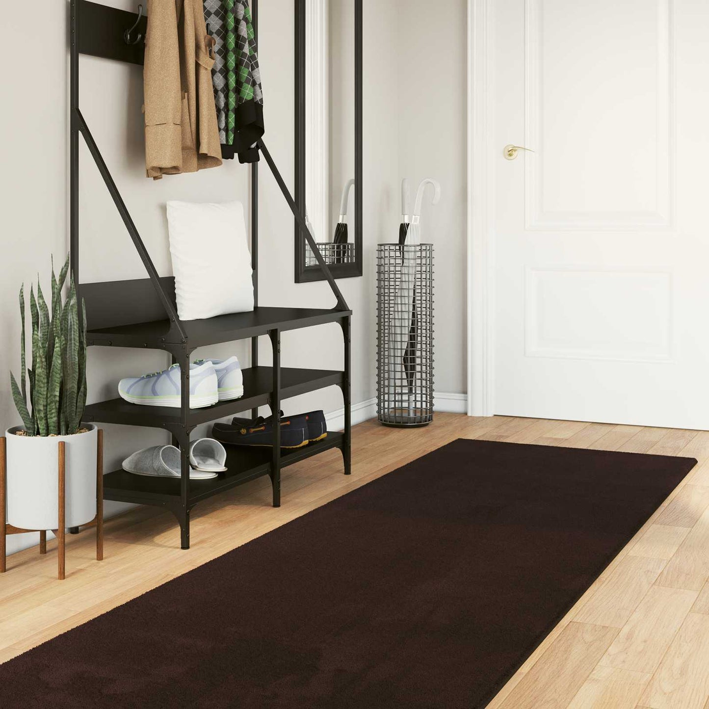 Medium luv blød og vaskbar tæppe HUARTE Brun 750 x 80 cm