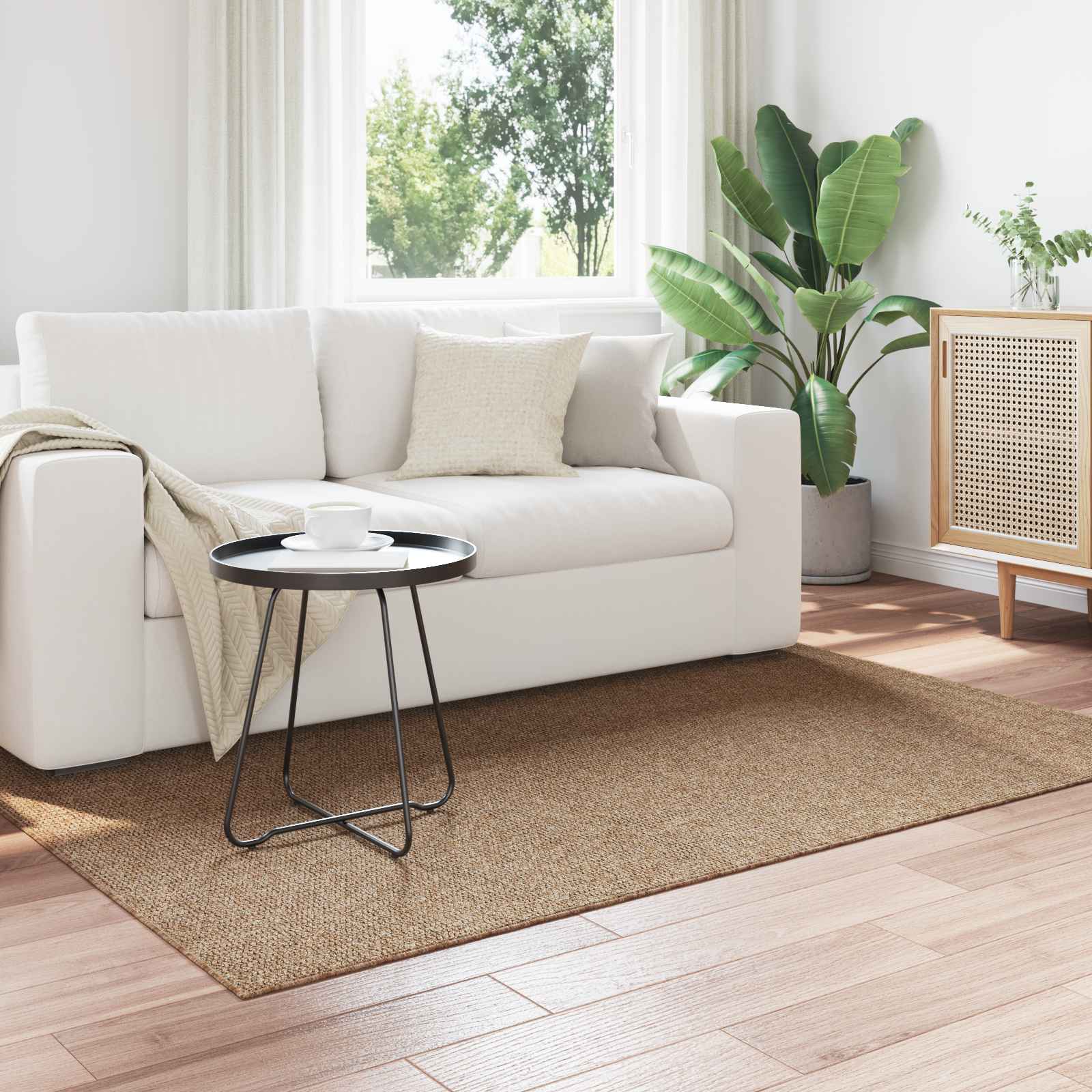 Områdetæpper AGIRA Naturfarvet 200 x 140 cm Polyester billede
