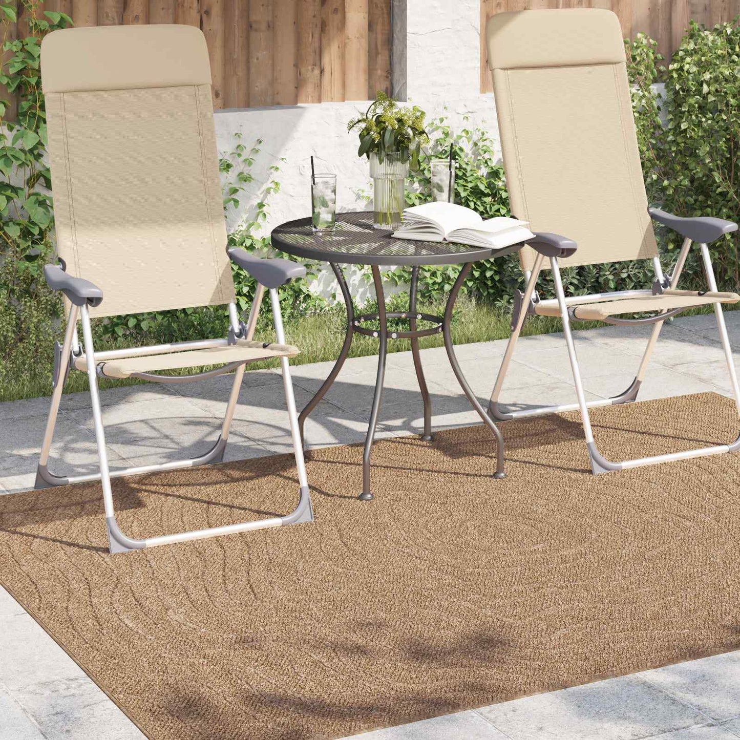 Områdetæpper Moiré AGIRA Naturfarvet 170 x 120 cm Polyester