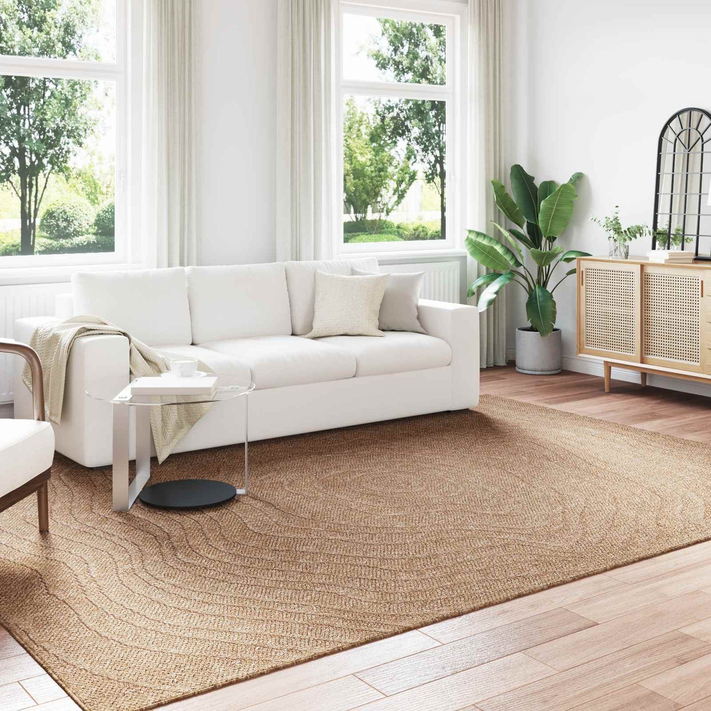 Områdetæpper Moiré AGIRA Naturfarvet 340 x 240 cm Polyester
