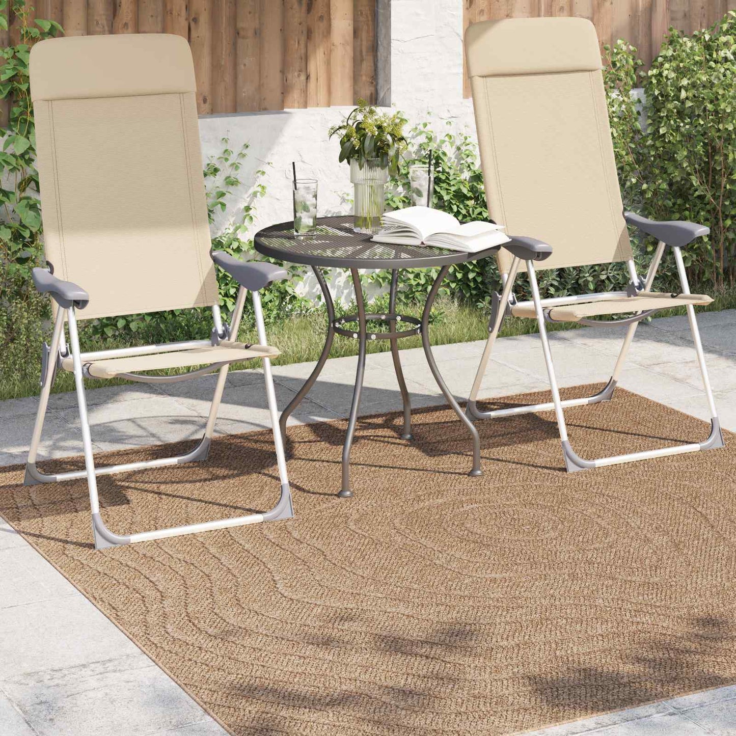 Områdetæpper Moiré AGIRA Naturfarvet 200 x 200 cm Polyester