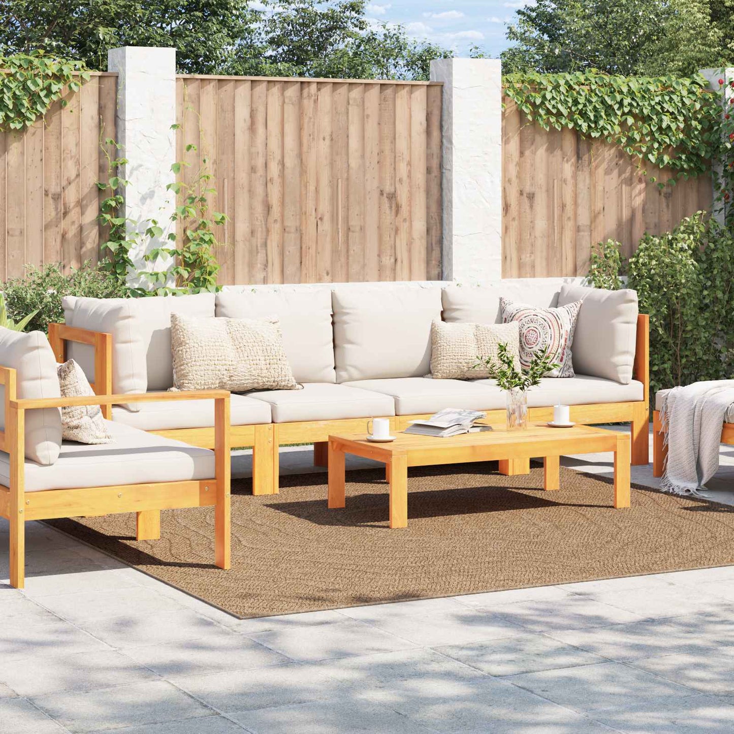 Områdetæpper Moiré AGIRA Naturfarvet 240 x 240 cm Polyester