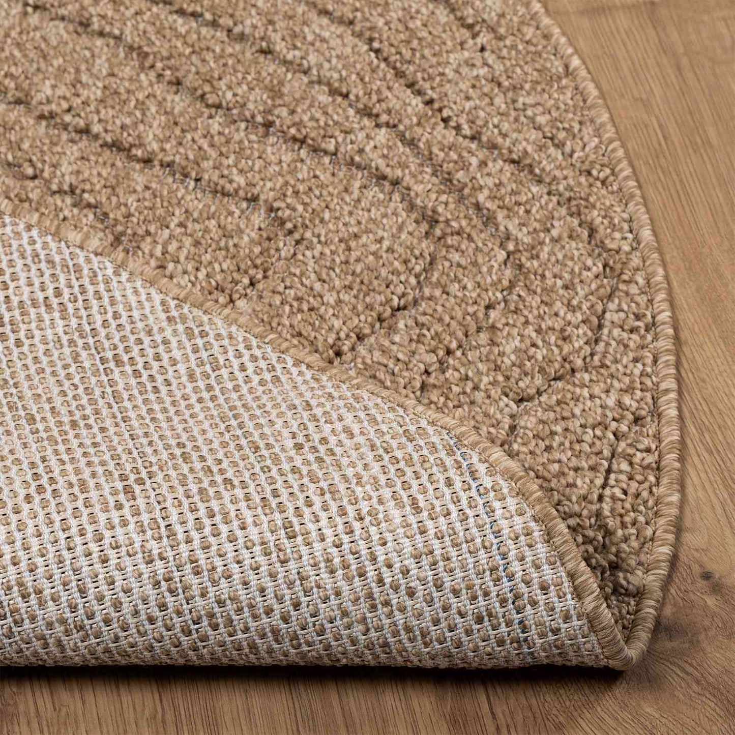 Områdetæpper Rund Moiré AGIRA Naturfarvet Ø 160 CM Polyester
