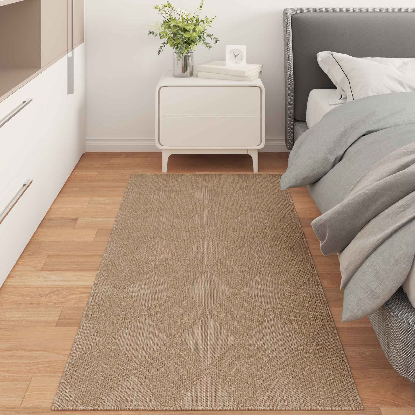 Områdetæpper Rektangulær AGIRA Naturfarvet 150 x 80 cm billede
