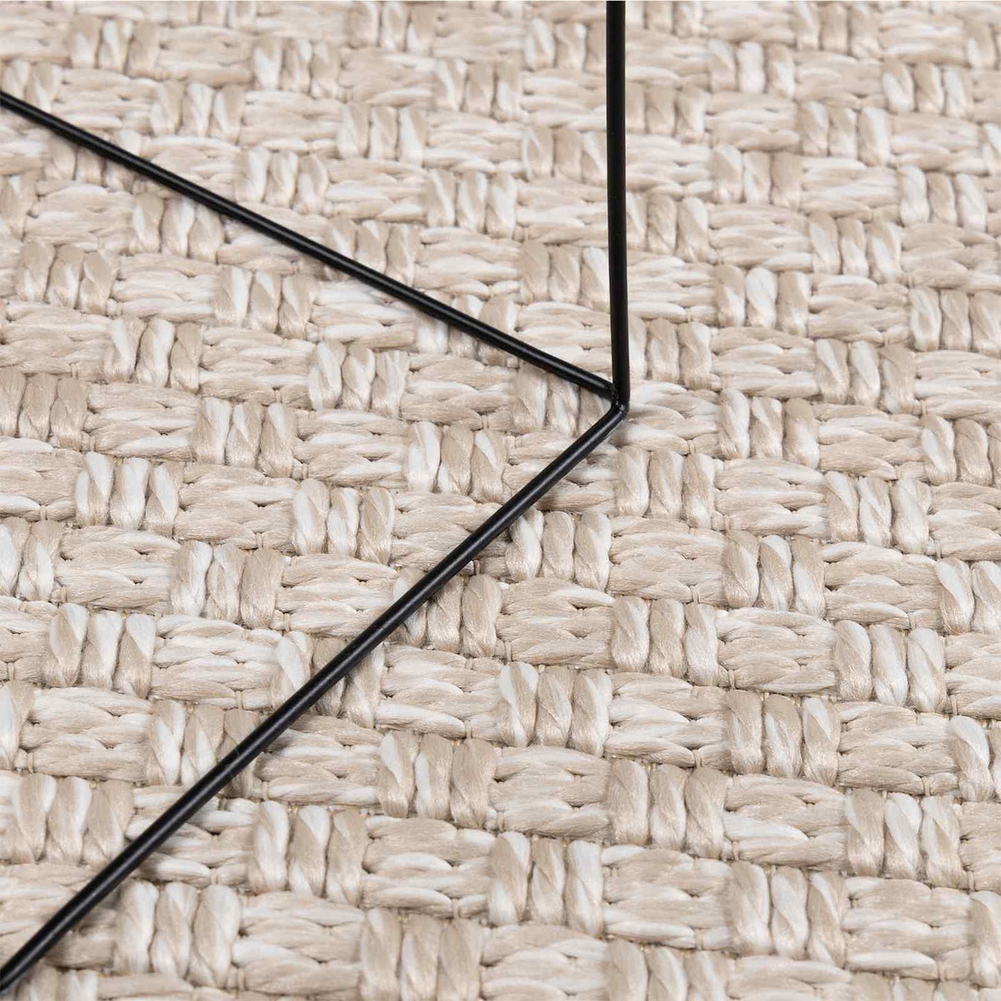 Områdetæpper Rektangulær FARO Creme 150 x 80 cm Polyester