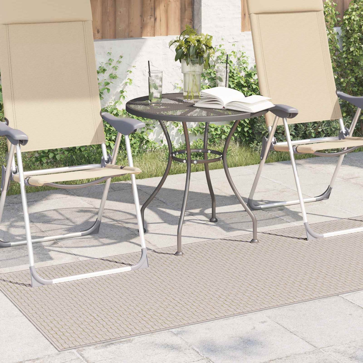 Områdetæpper Rektangulær FARO Creme 200 x 80 cm Polyester