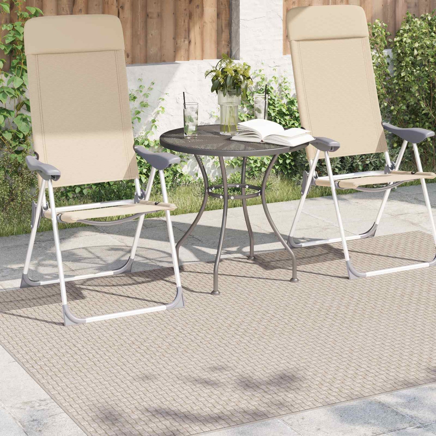 Områdetæpper Rektangulær FARO Creme 170 x 120 cm Polyester