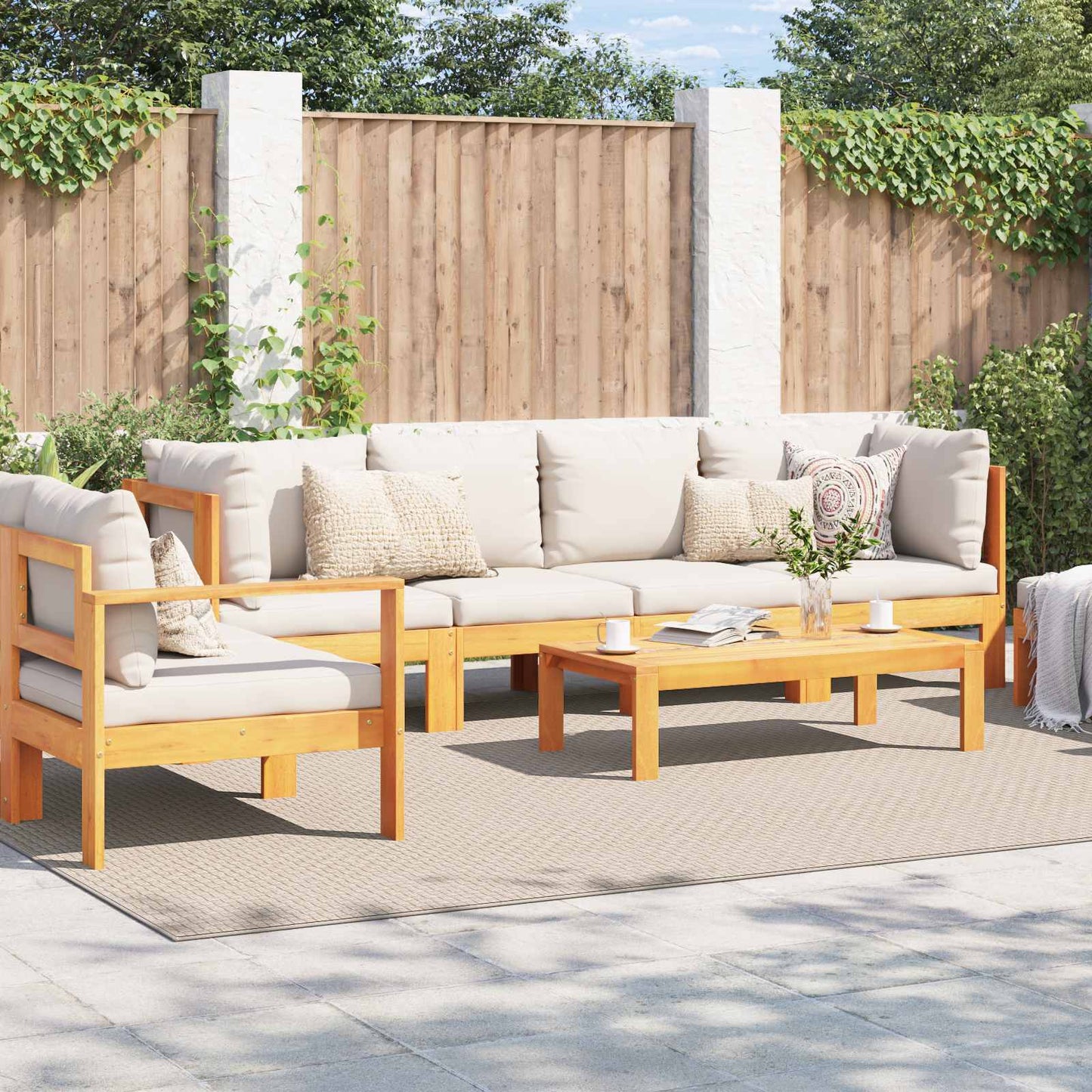 Områdetæpper Rektangulær FARO Creme 340 x 240 cm Polyester