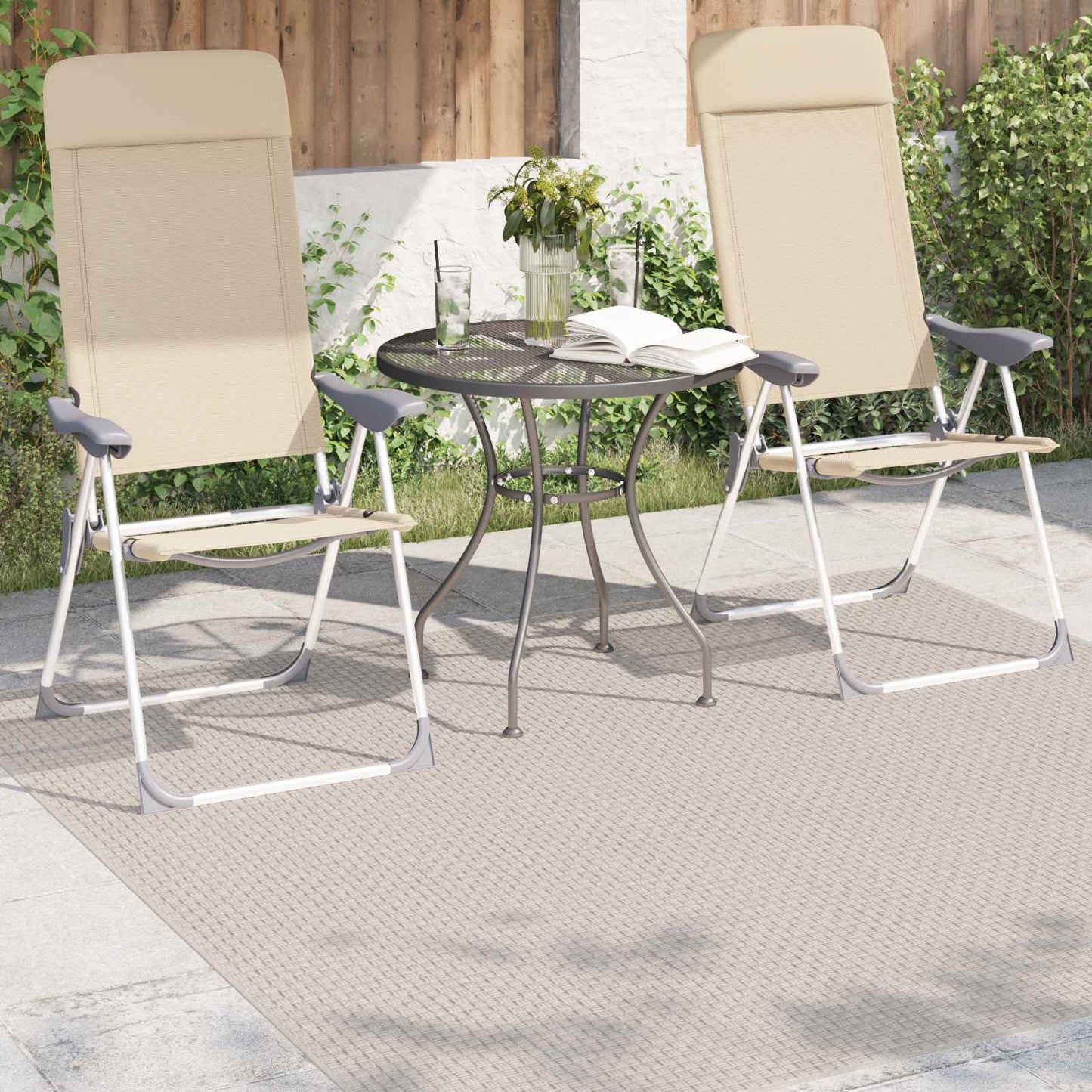 Områdetæpper Firkantet FARO Creme 120 x 120 cm Polyester