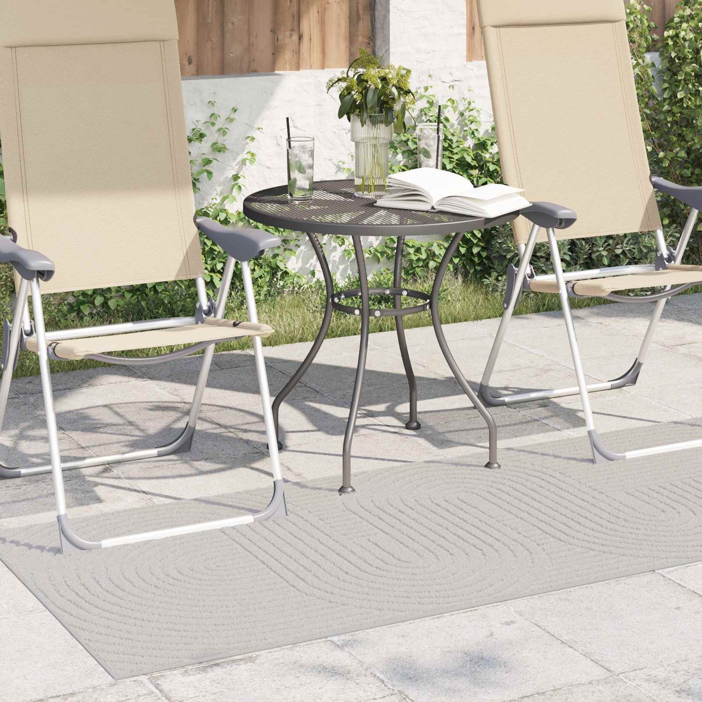 Områdetæpper Rektangulær PALMERAS Creme 150 x 80 cm Polyester