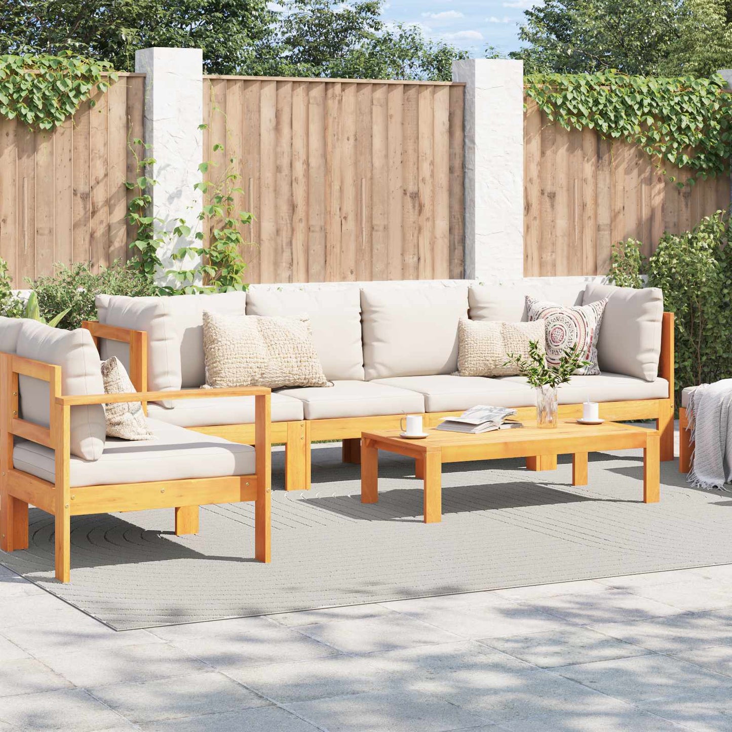 Områdetæpper Rektangulær PALMERAS Creme 280 x 200 cm Polyester