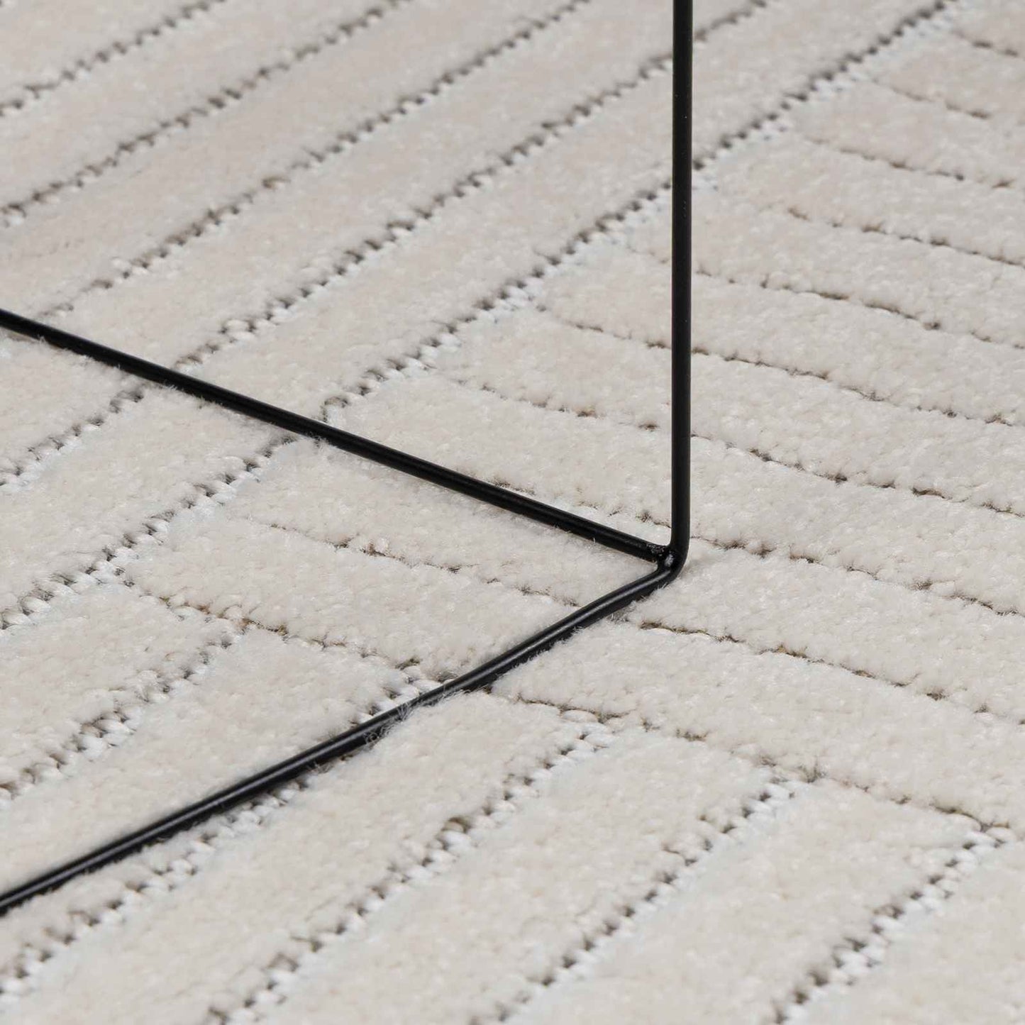 Områdetæpper Firkantet PALMERAS Creme 200 x 200 cm Polyester