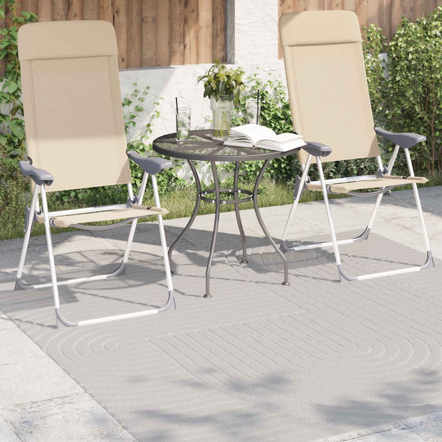 Områdetæpper Firkantet PALMERAS Creme 200 x 200 cm Polyester