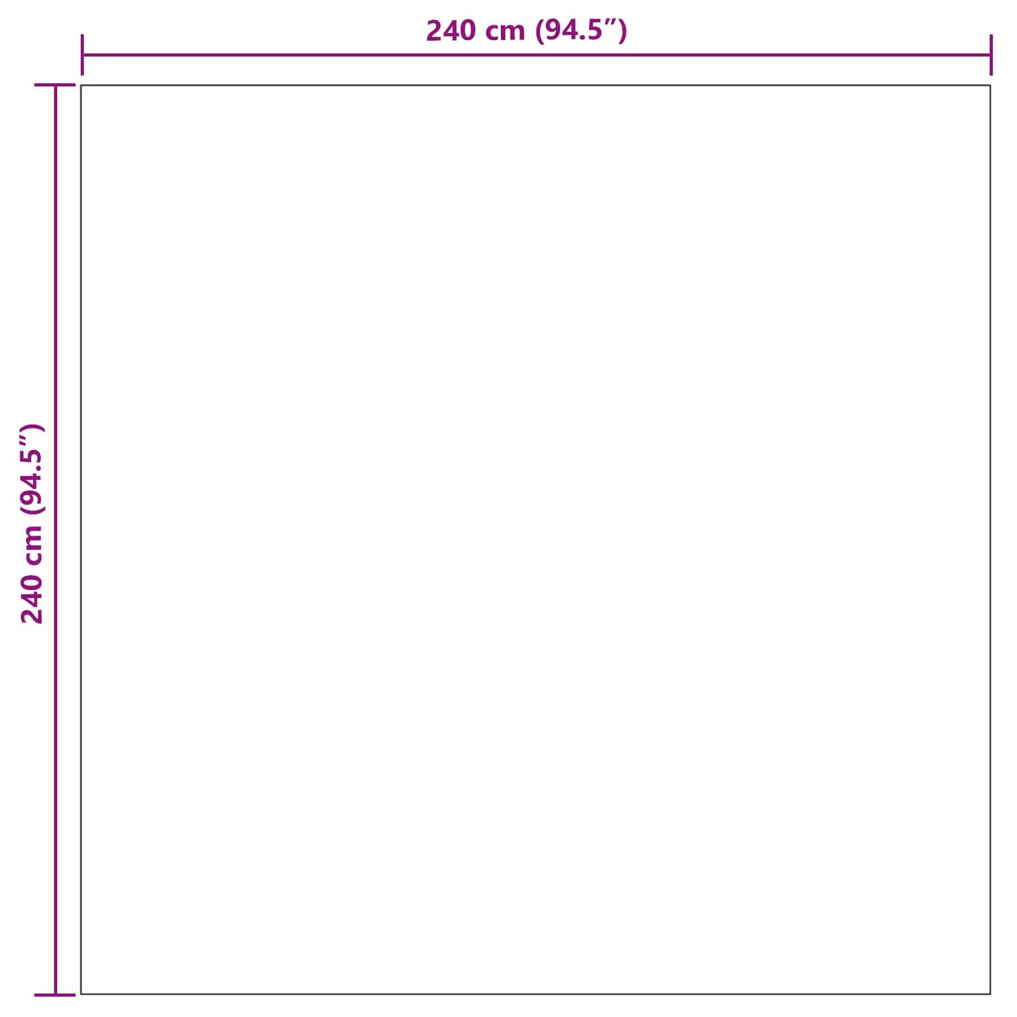 Områdetæpper Firkantet PALMERAS Creme 240 x 240 cm Polyester