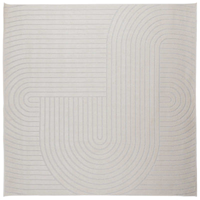 Områdetæpper Firkantet PALMERAS Creme 240 x 240 cm Polyester