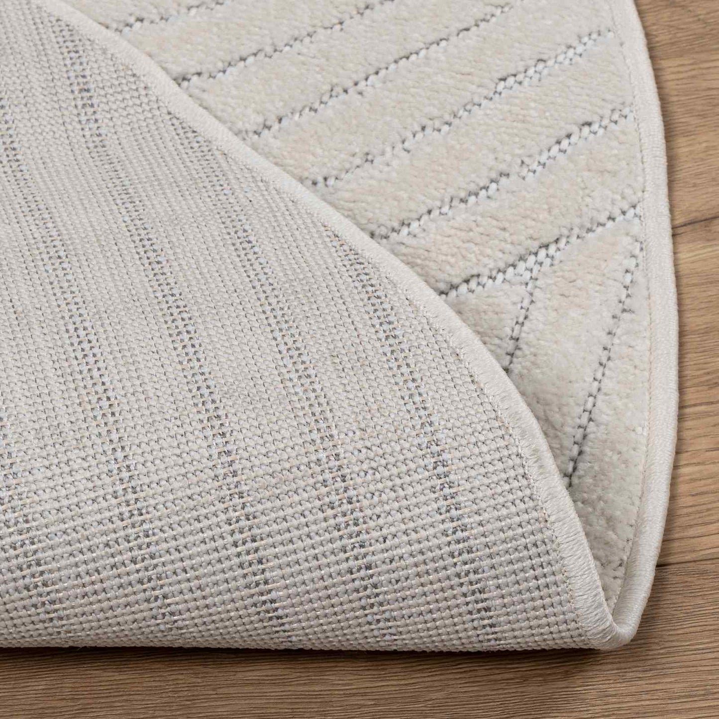 Områdetæpper Rund PALMERAS Creme Ø 120 CM Polyester