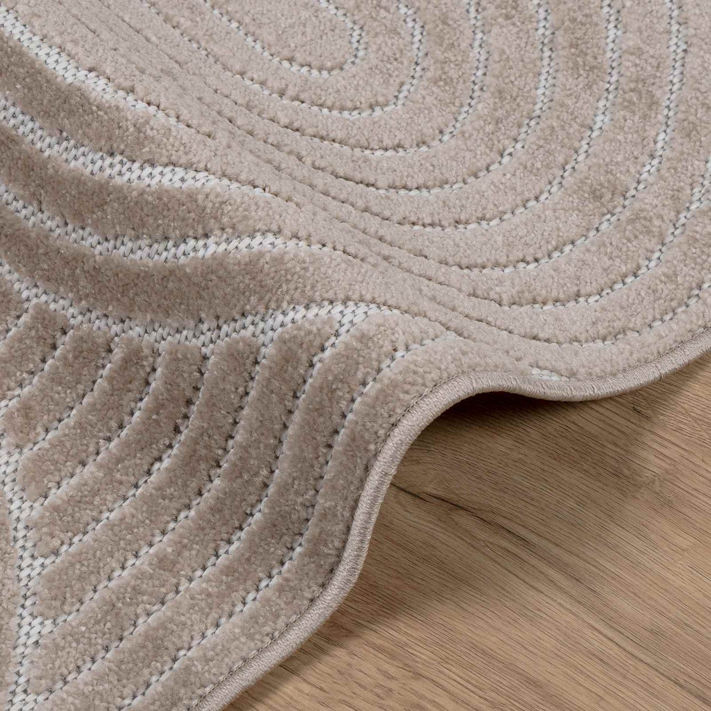 Områdetæpper Rektangulær PALMERAS Beige 340 x 240 cm Polyester