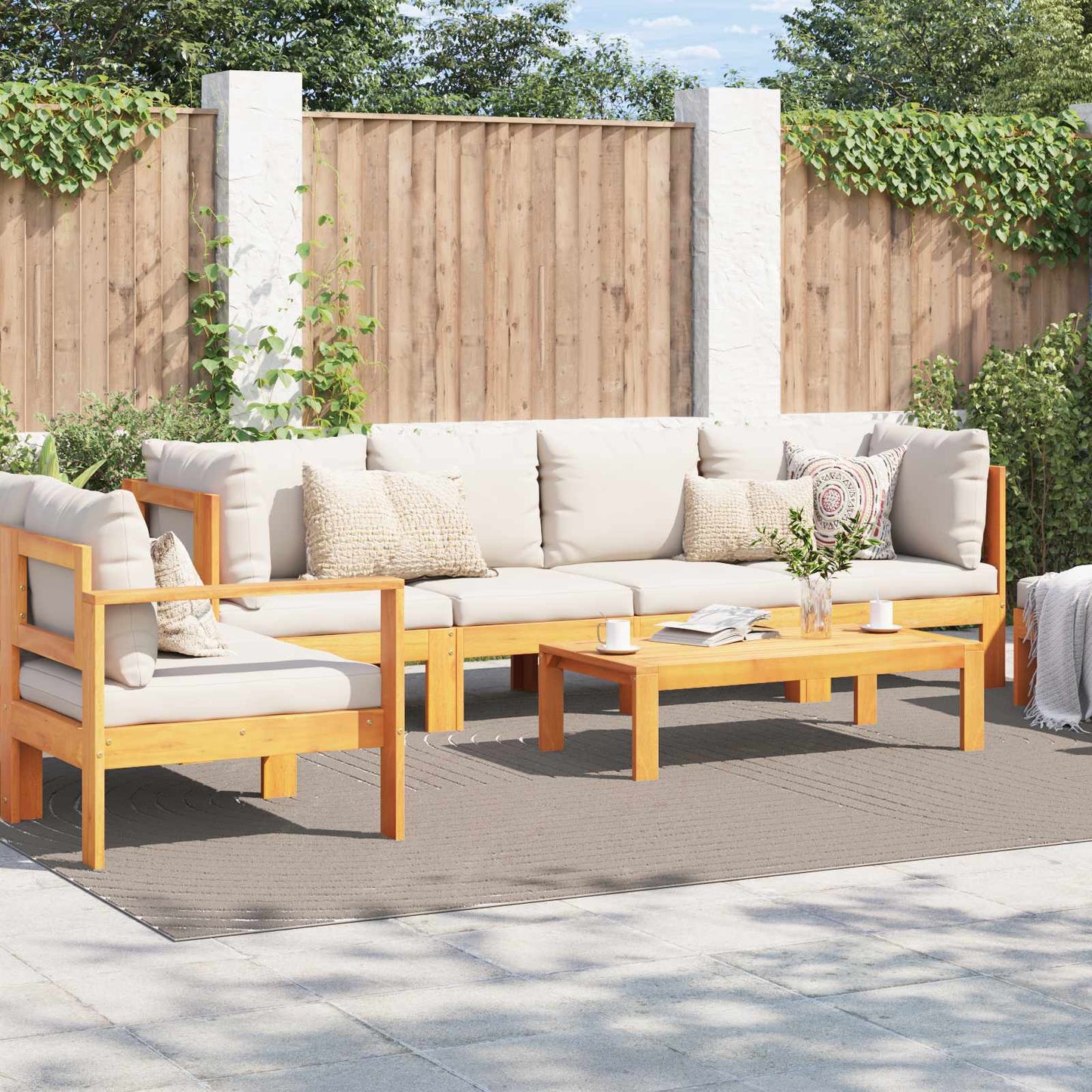Områdetæpper Rektangulær PALMERAS Beige 340 x 240 cm Polyester