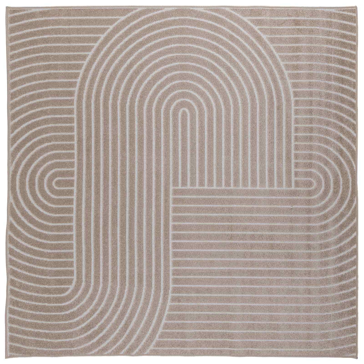 Områdetæpper Firkantet PALMERAS Beige 200 x 200 cm Polyester