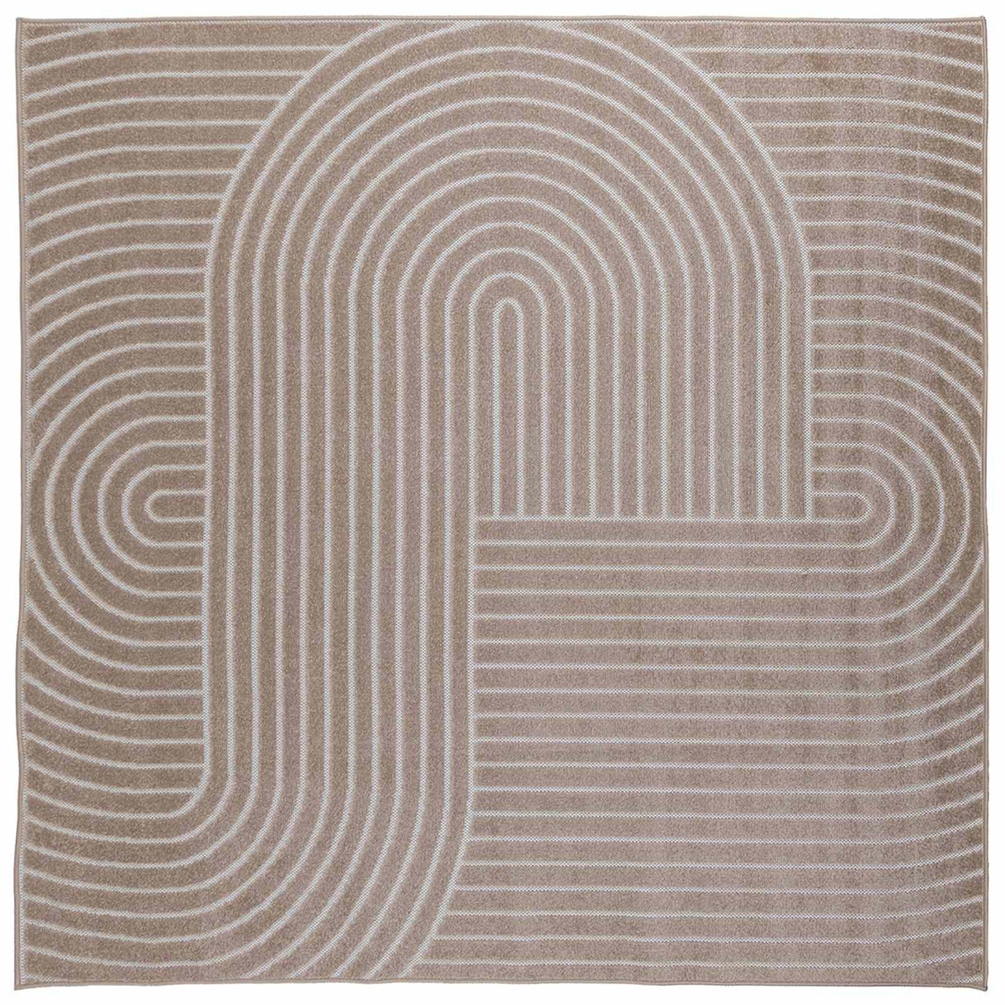 Områdetæpper Firkantet PALMERAS Beige 240 x 240 cm Polyester