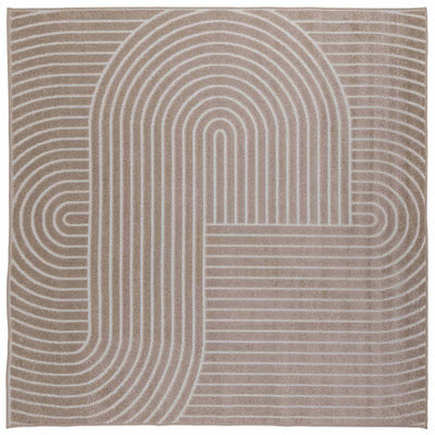 Områdetæpper Firkantet PALMERAS Beige 240 x 240 cm Polyester