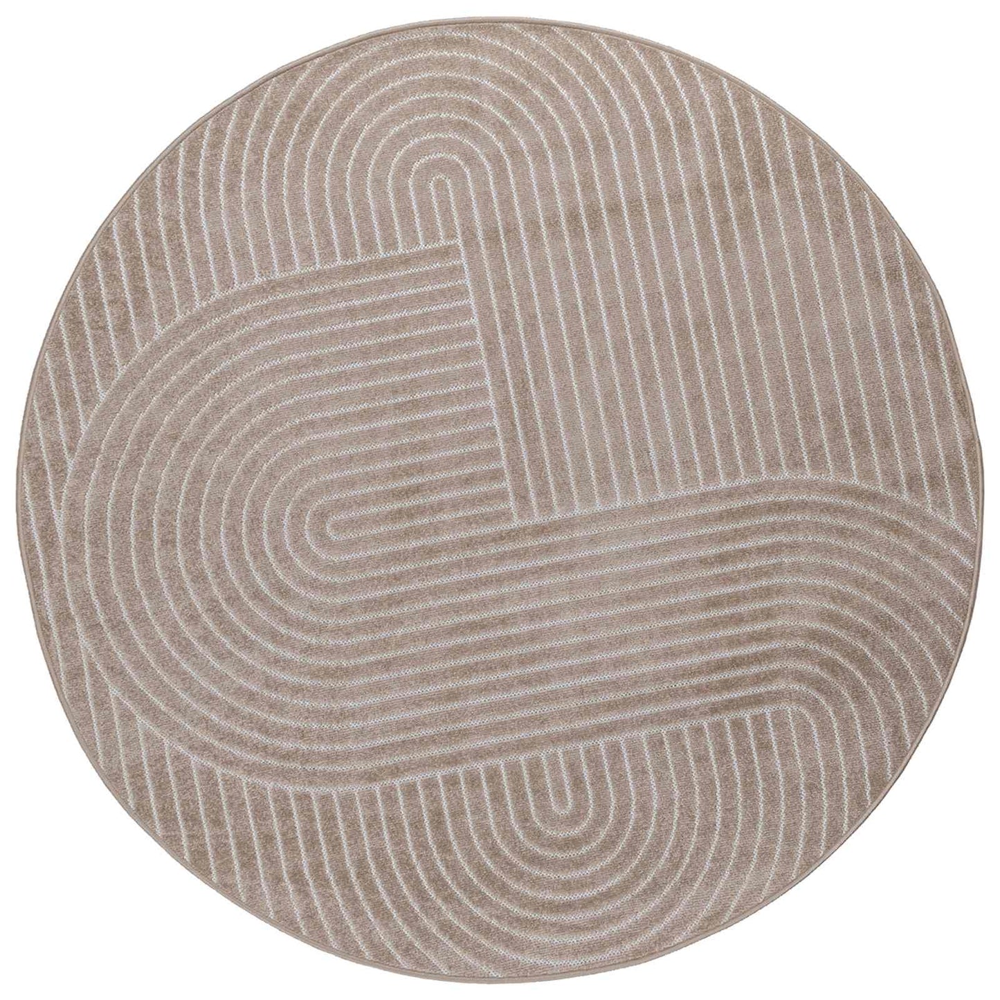 Områdetæpper Rund PALMERAS Beige Ø 160 CM Polyester