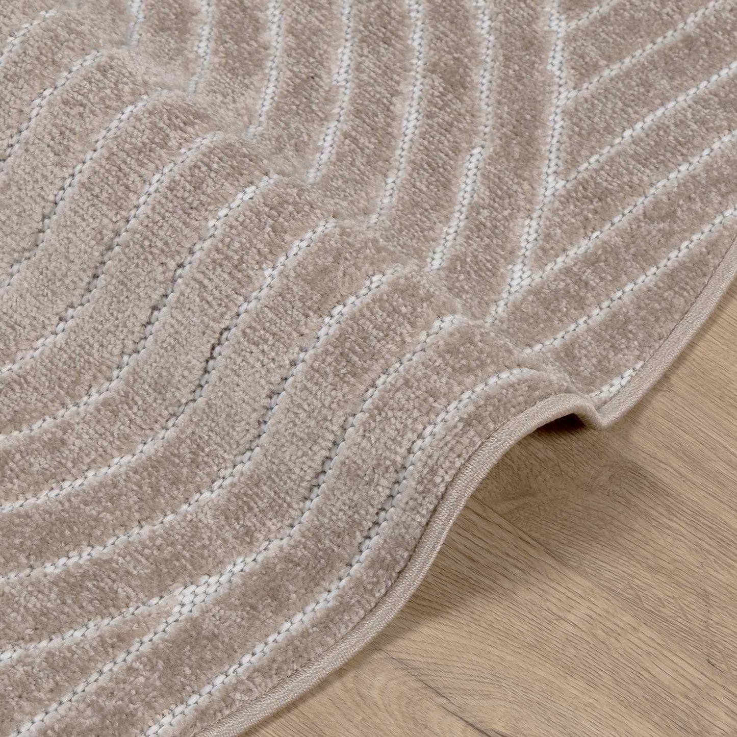 Områdetæpper Rund PALMERAS Beige Ø 200 CM Polyester