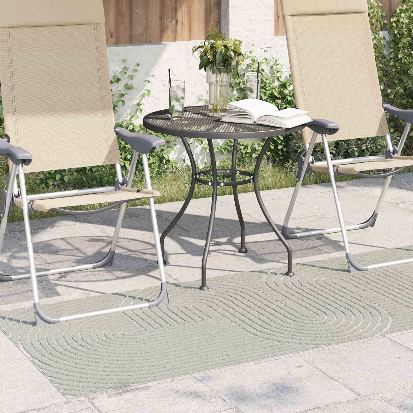 Områdetæpper Rektangulær PALMERAS Grøn 80 x 150 cm Polyester
