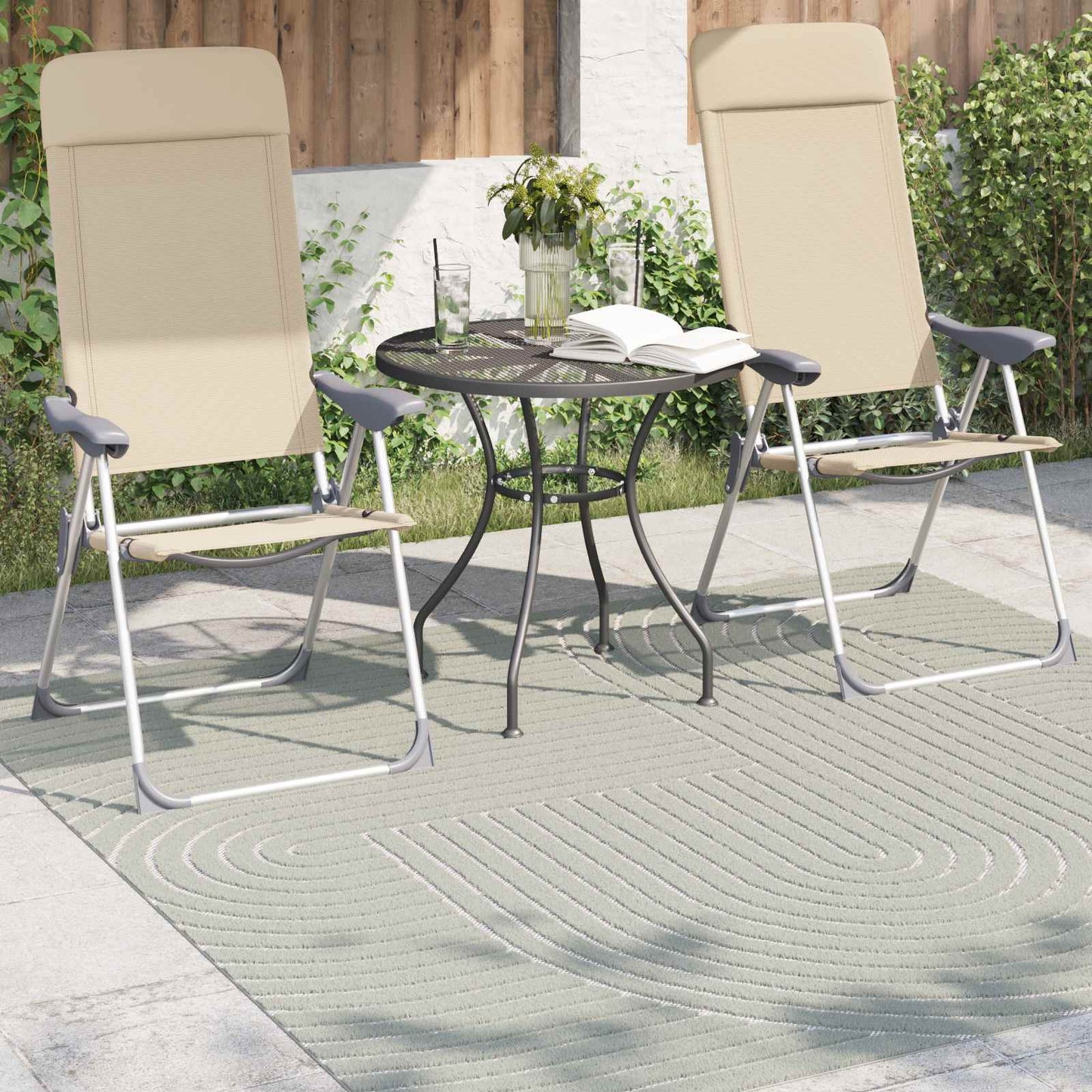 Områdetæpper Firkantet PALMERAS Grøn 200 x 200 cm Polyester