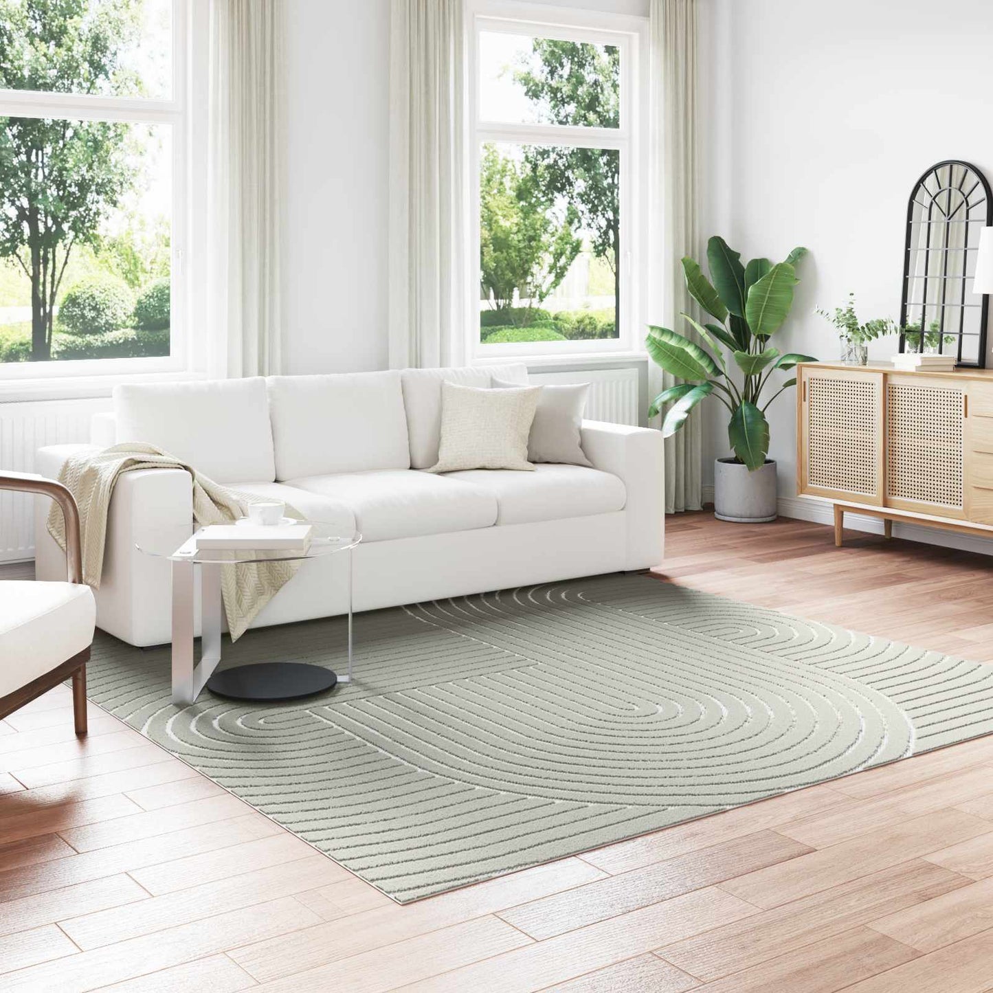 Områdetæpper Firkantet PALMERAS Grøn 240 x 240 cm Polyester